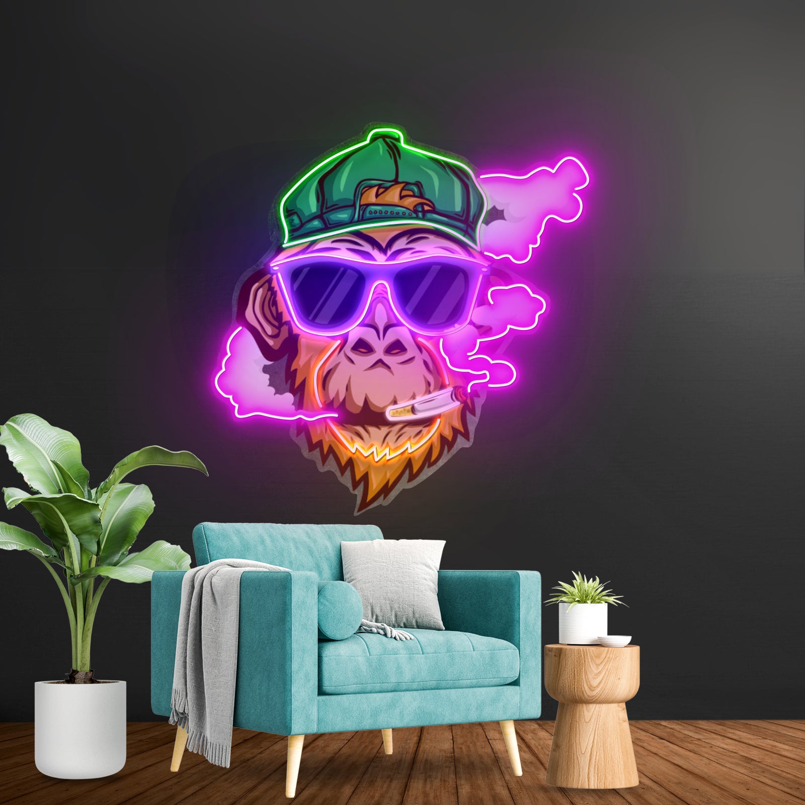 Monkey Smoking Cigar Led Neon Sign Light Custom Led Signs