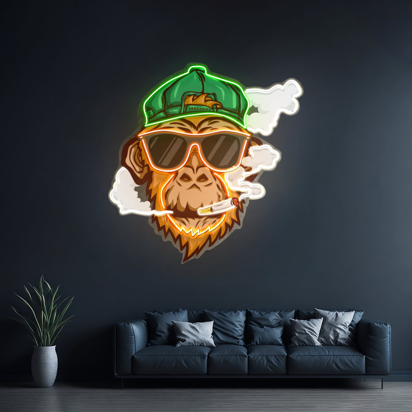 Monkey Smoking Cigar Led Neon Sign Light Custom Led Signs