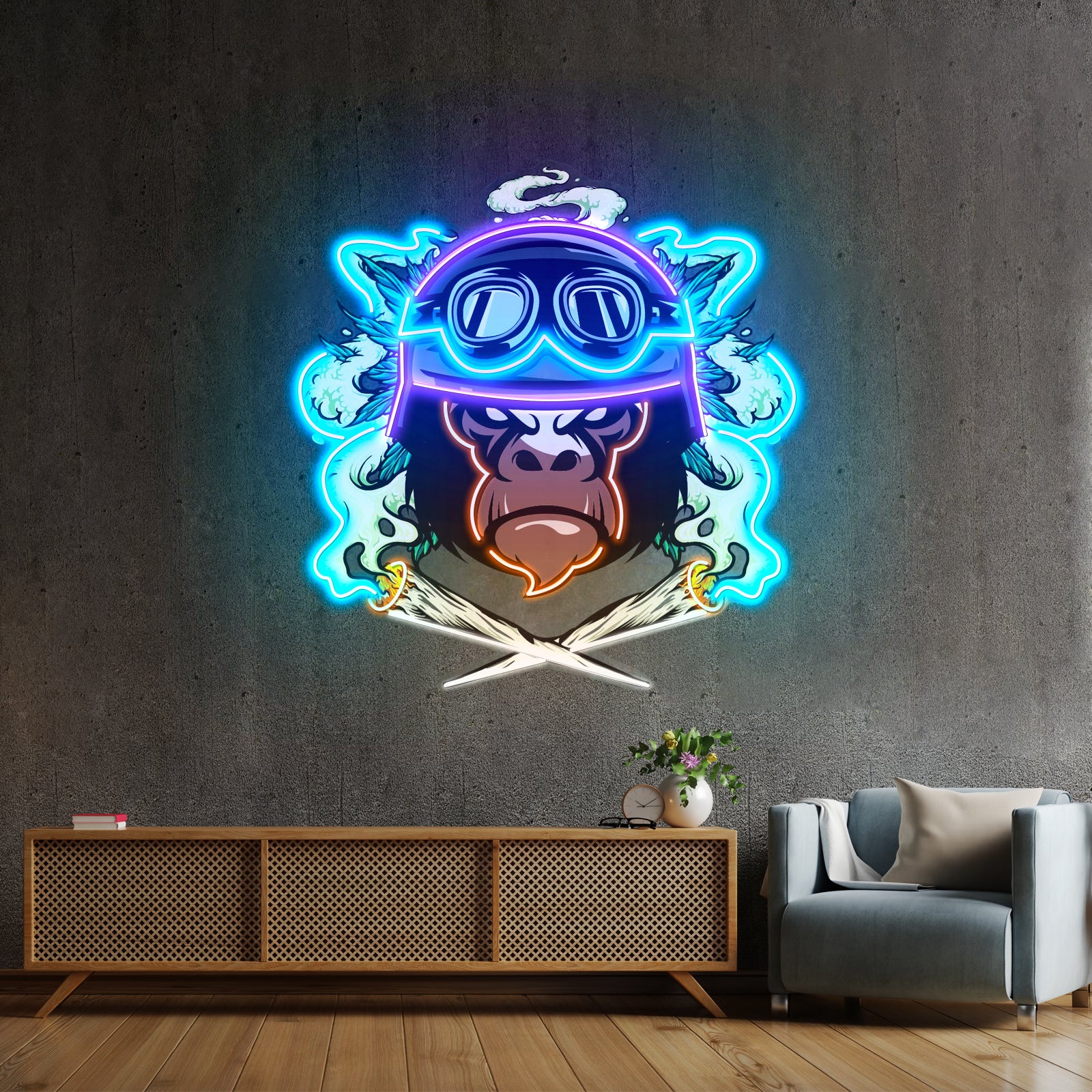 Monkey Soldier Led Neon Sign Light Custom Led Signs