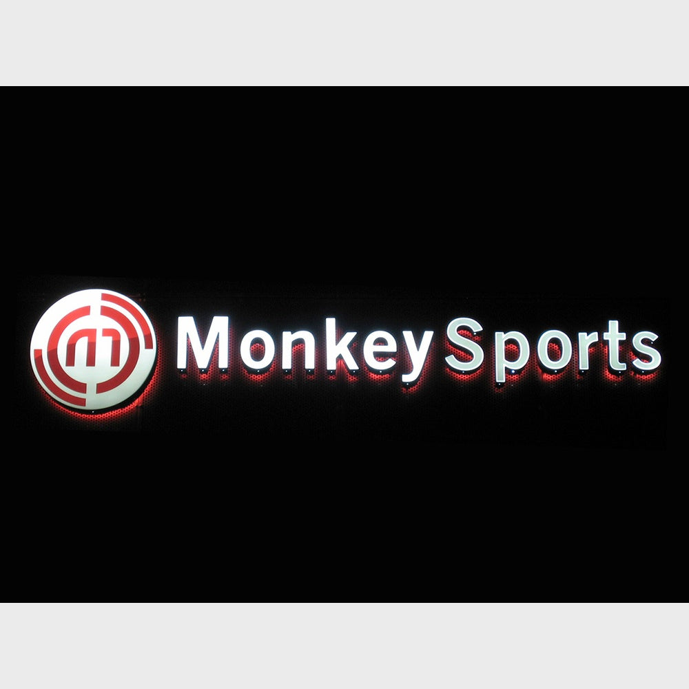 Monkey Sports 3D Frontlit And Backlit Channel Letter Led Light Sign
