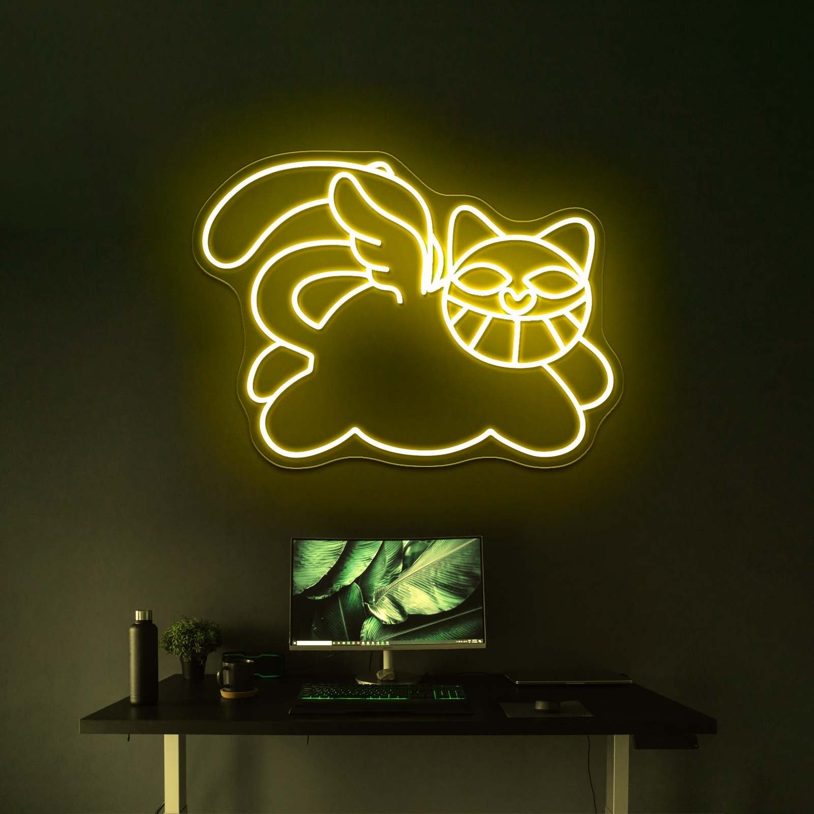 Monsieur Chat Funny Cat Artistic Neon Signs Wall Art Led Signs - Shineneon