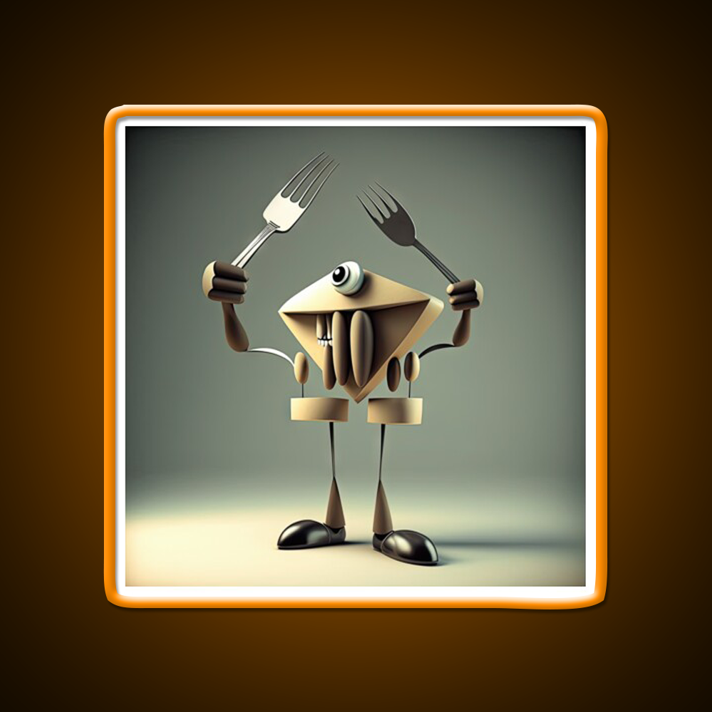 Monster Cook With Knife And Fork Man Cave Bar Led Neon Sign Bar Decor