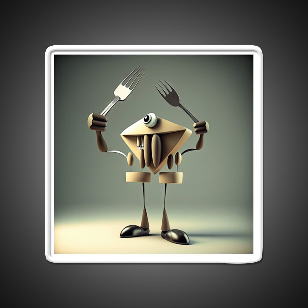 Monster Cook With Knife And Fork Man Cave Bar Led Neon Sign Bar Decor