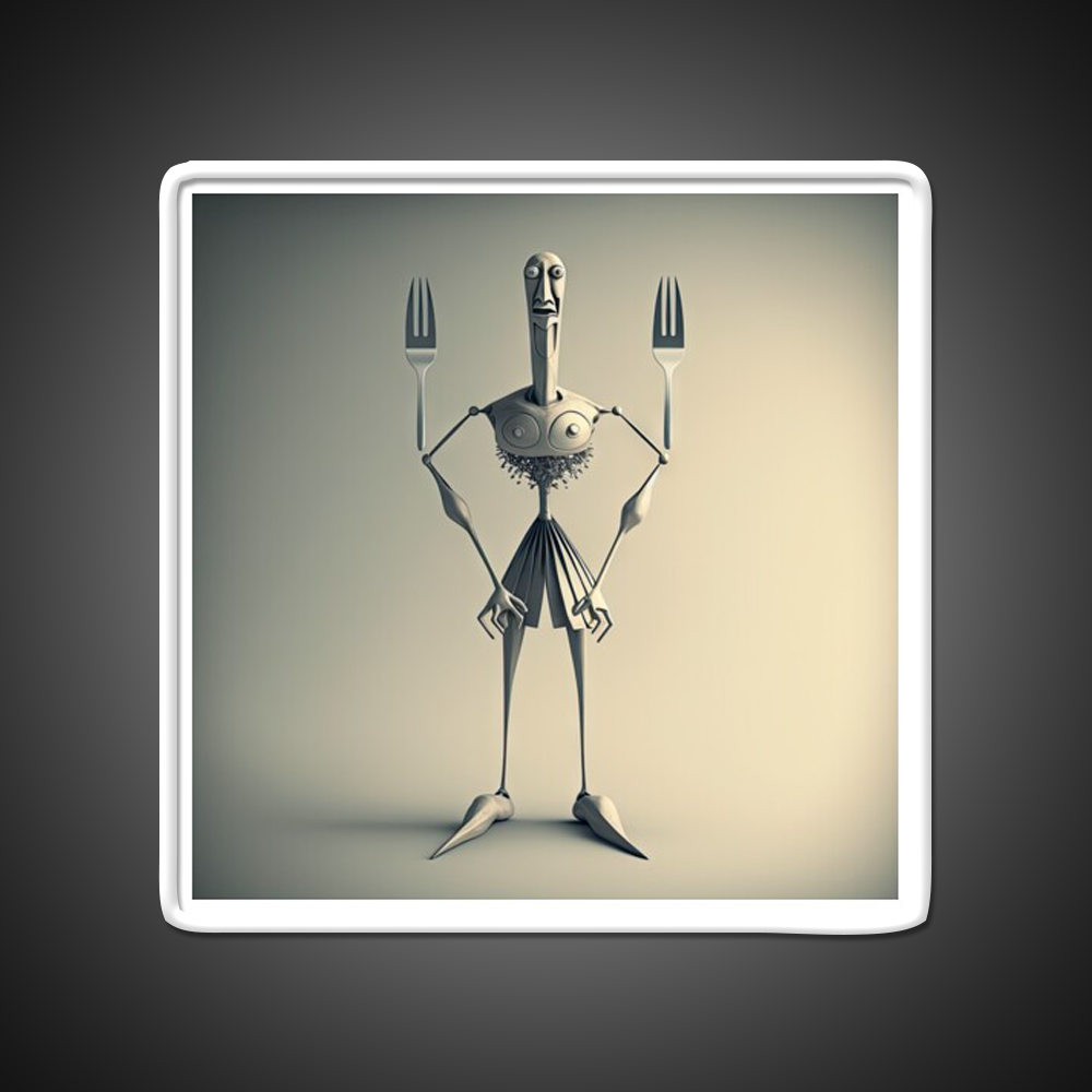 Monster Cook With Knife And Fork Man Cave Bar Led Neon Sign