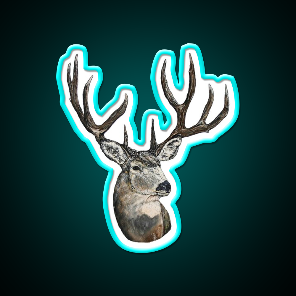 Monster Mule Deer Buck Fast Food Led Neon Sign For Burger Place Rgb Color