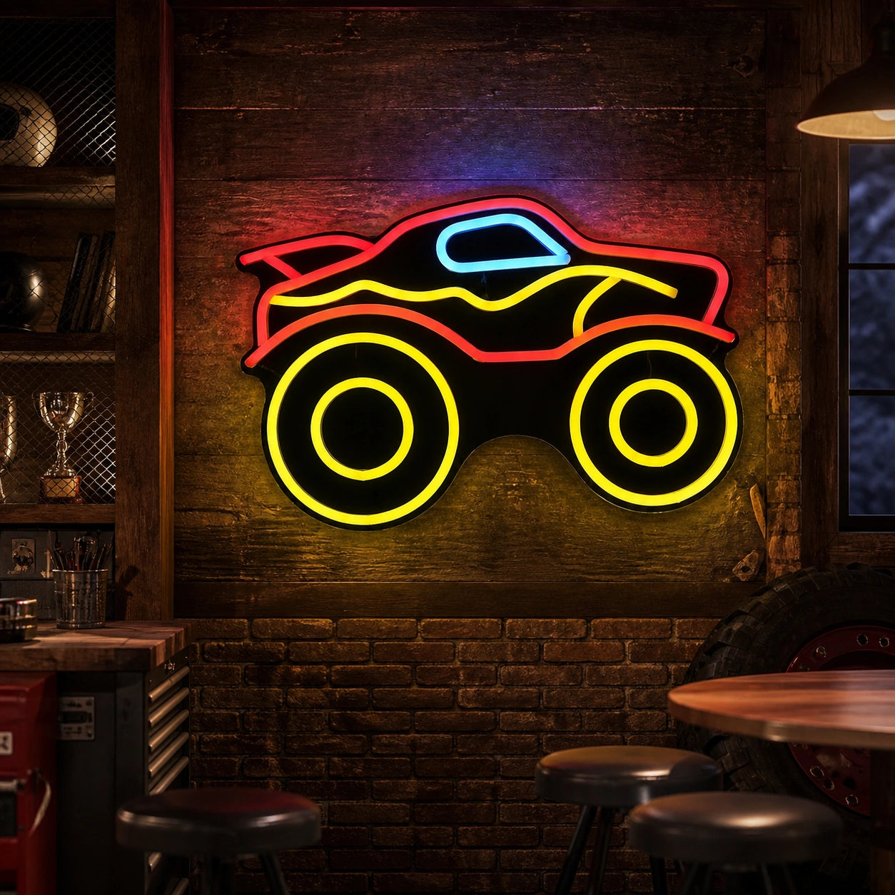 Monster Truck Vintage LED Neon Sign high-converting product image