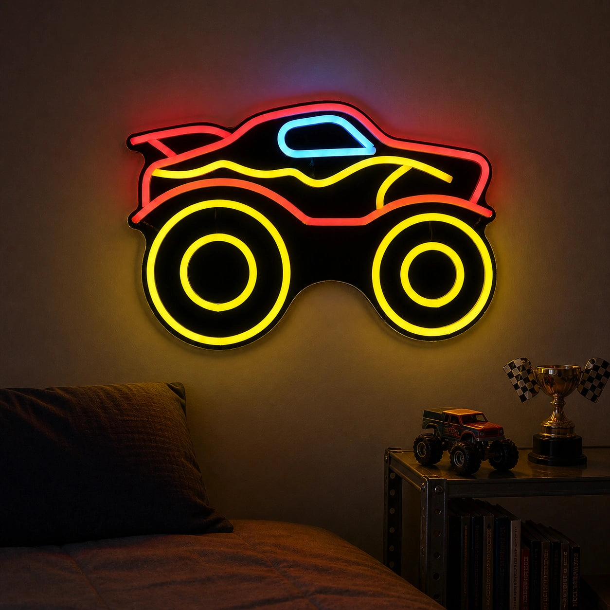Monster Truck Vintage LED Neon Sign real lifestyle scene