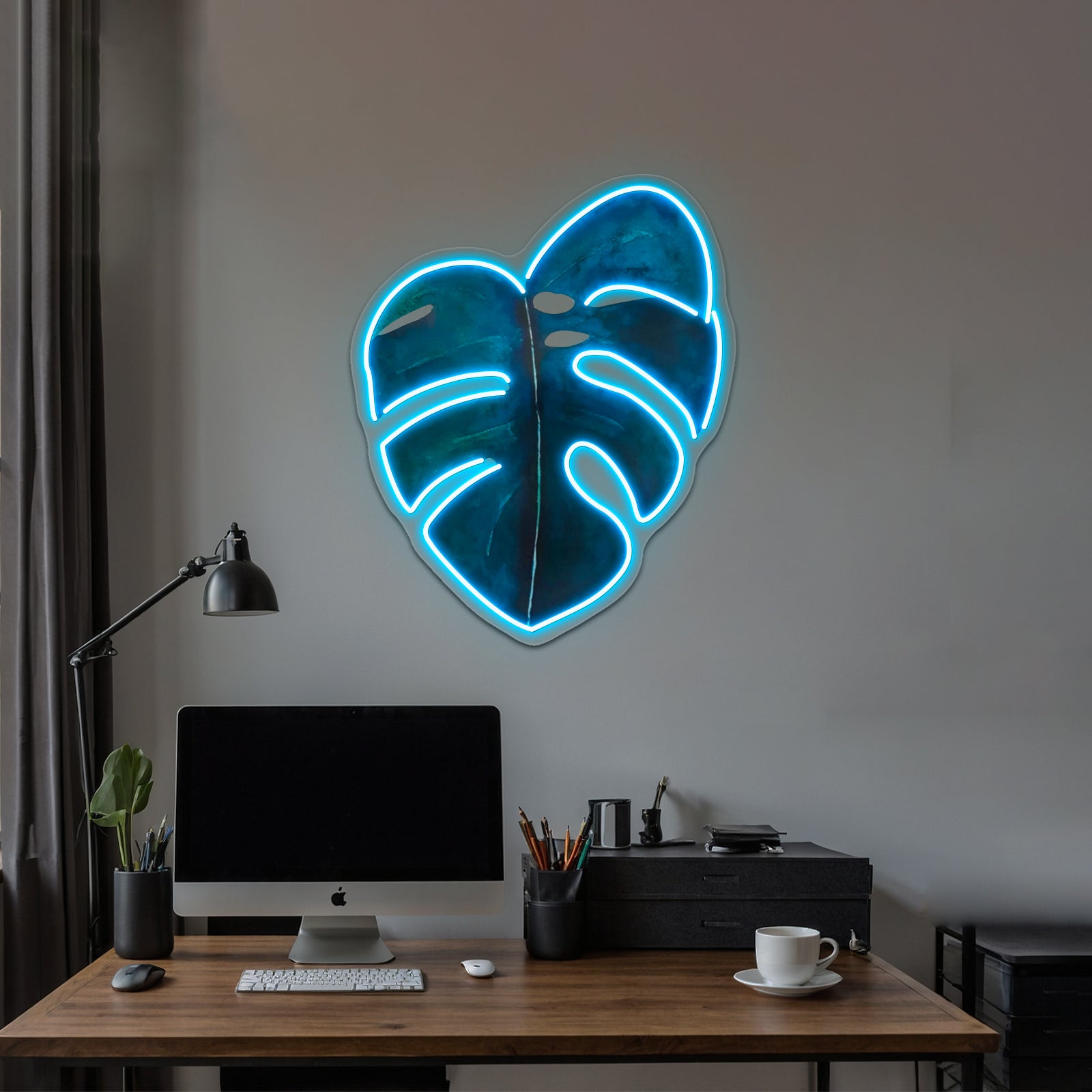 Monstera Leaf Coral Wall Artwork Neon Signs | Shineneon