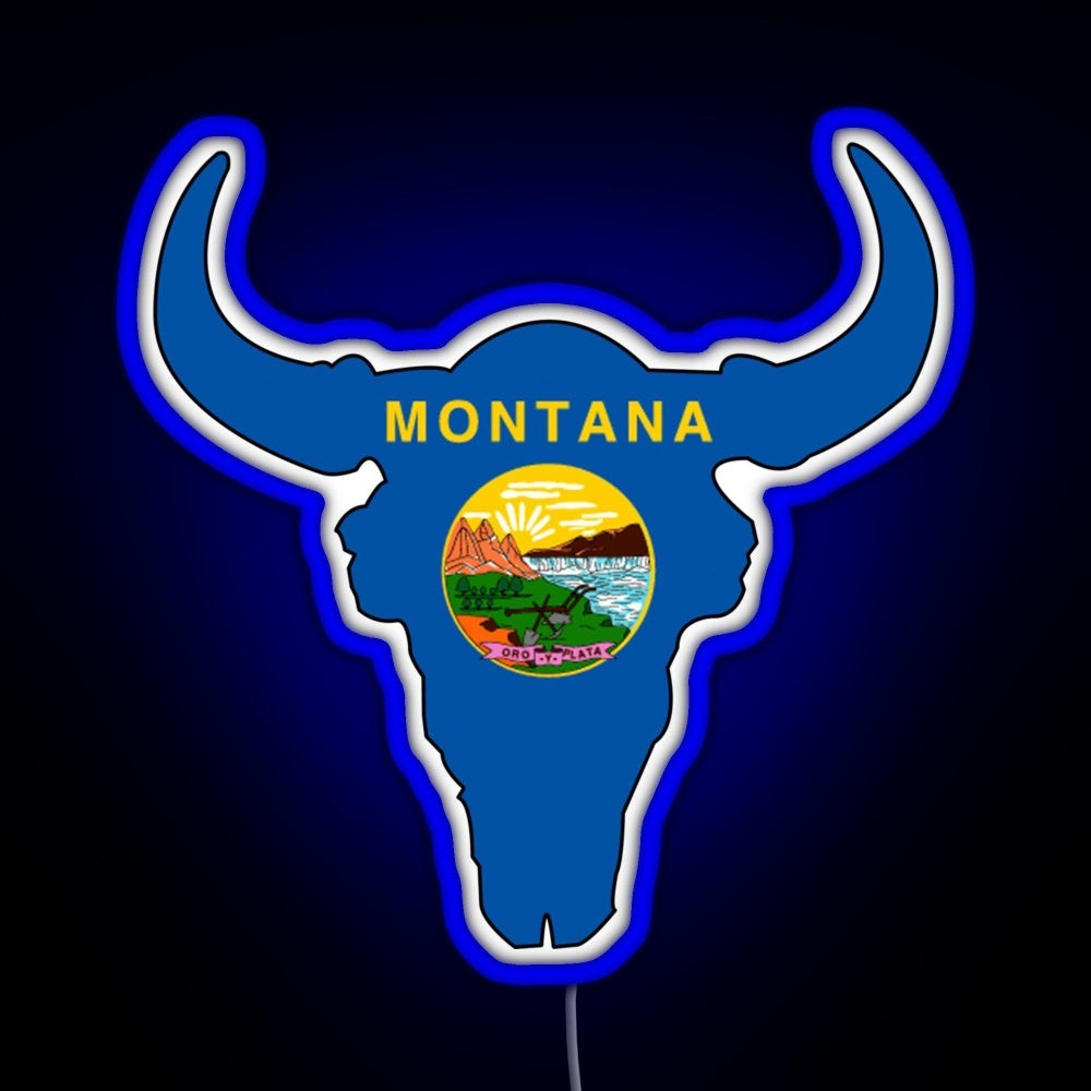 Montana Bison Rgb Neon Sign