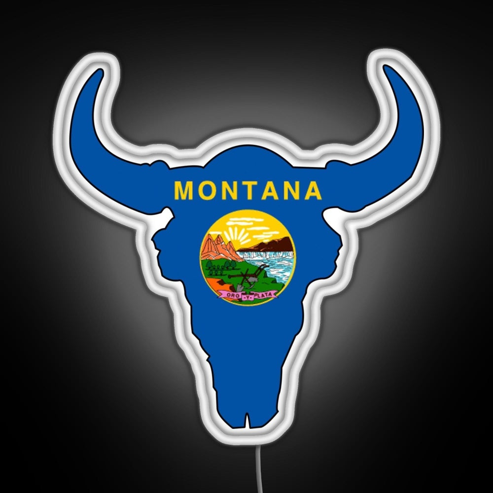 Montana Bison Rgb Neon Sign
