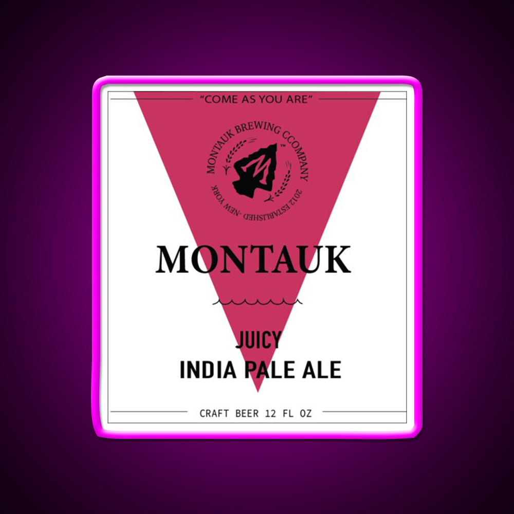 Montauk Juicy Beer Bar Decor Led Neon Sign Rgb Color - Neon sign mounted on wall in room