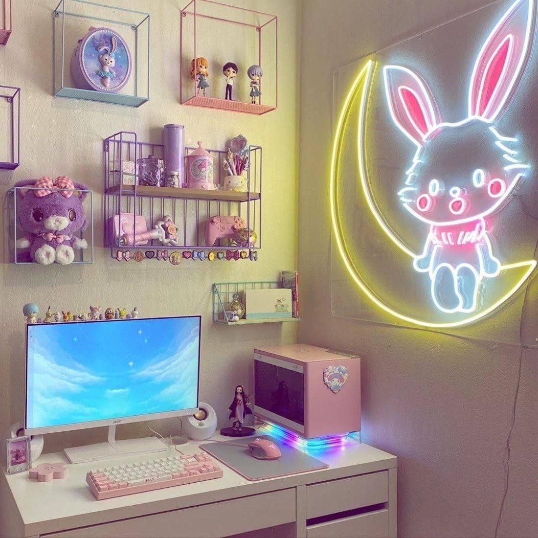 Moon Bunny Led Sign Business Neon Sign - Shineneon