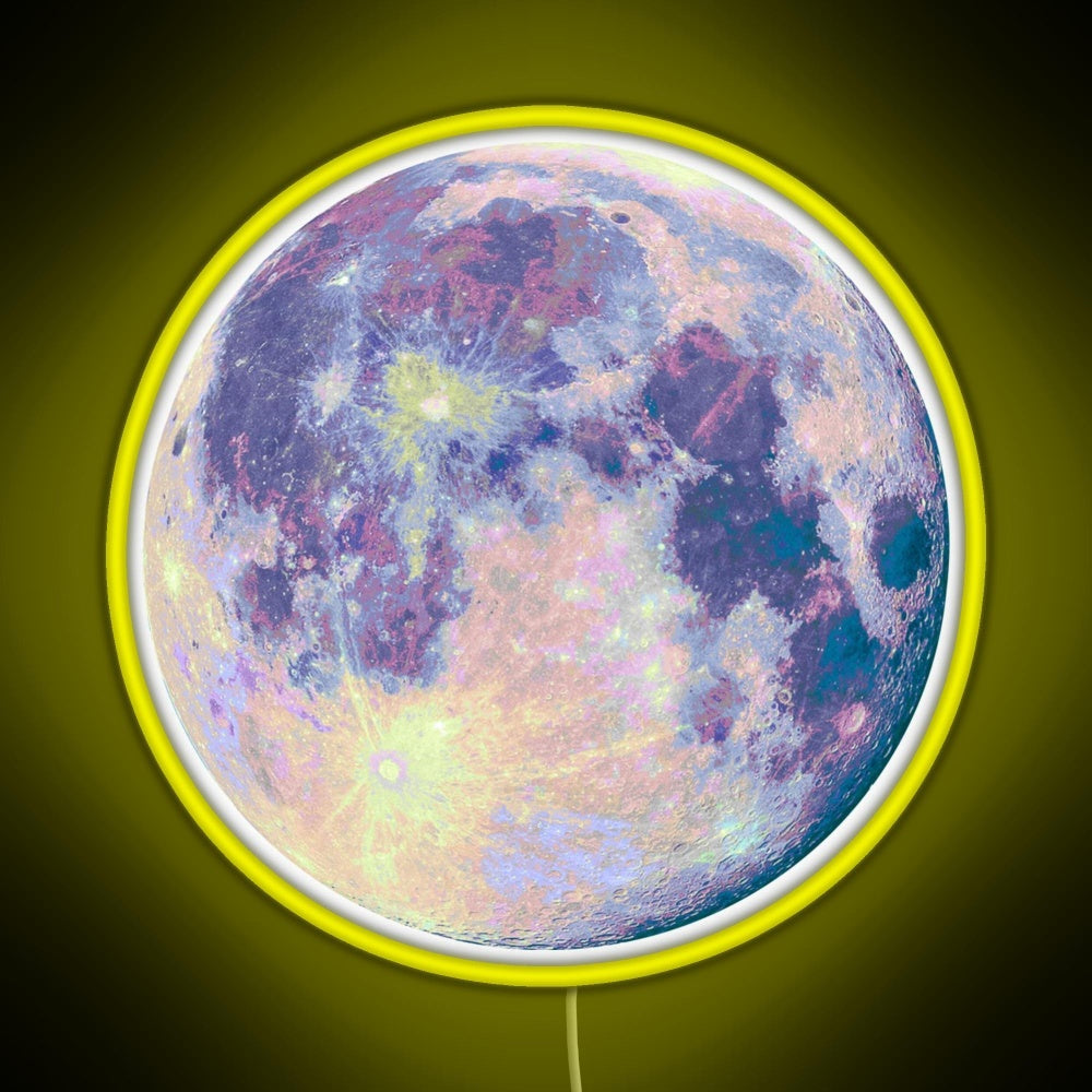 Moon Rgb Neon Sign For Bar Wall Decor - Neon sign mounted on wall in room
