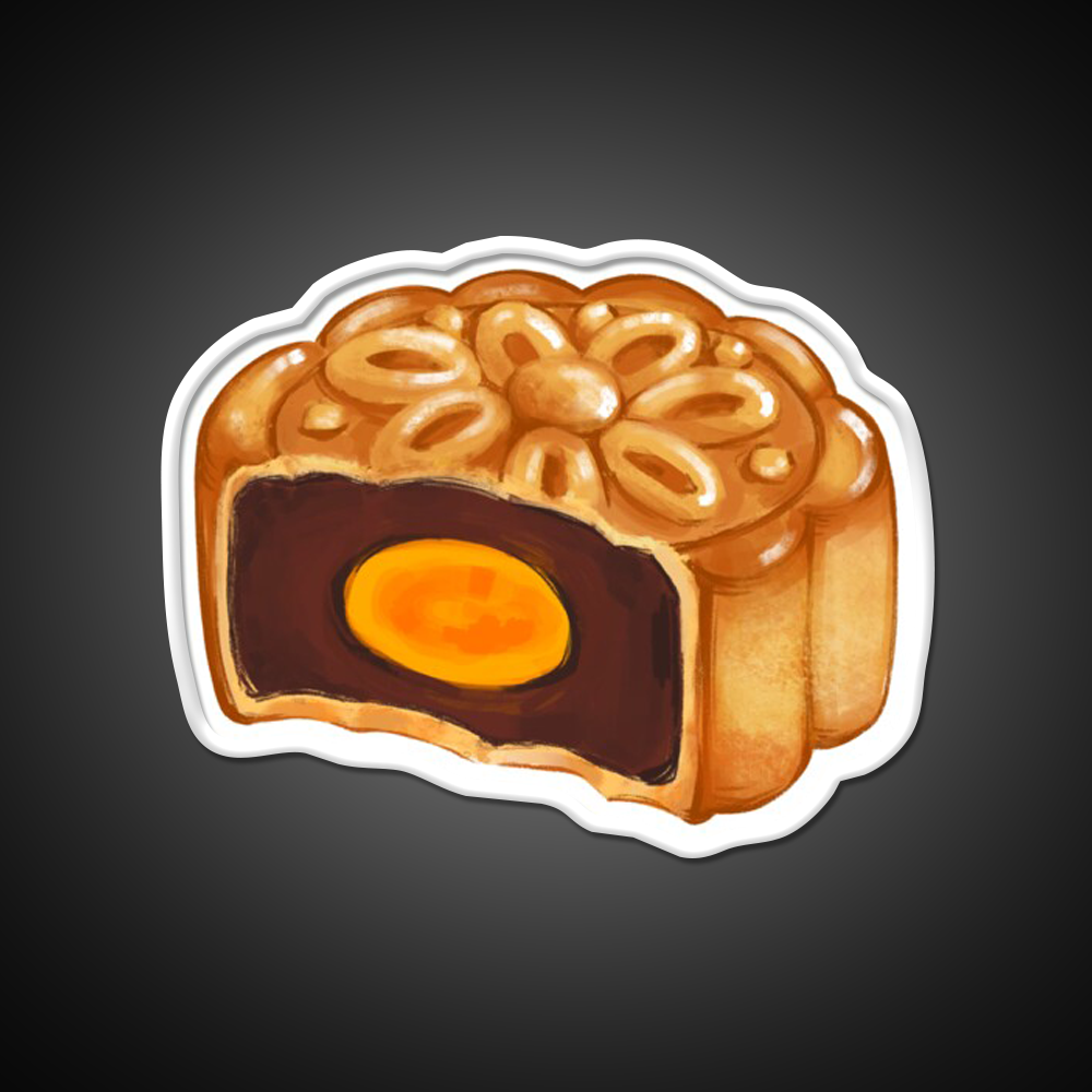 Mooncake Bite Led Neon Sign Chinese Food Rgb Color