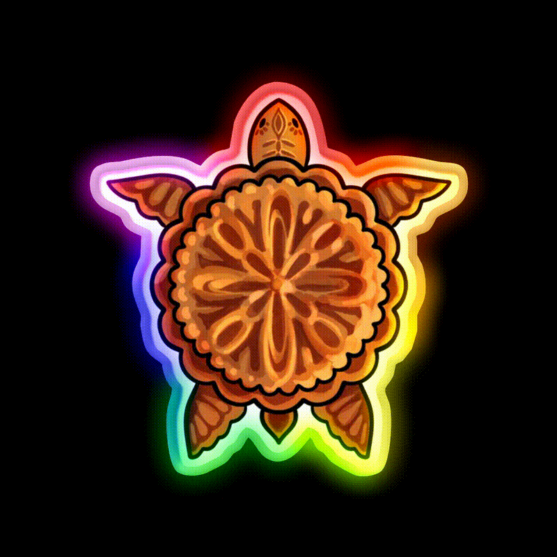 Mooncake Turtle Led Neon Sign Chinese Food Rgb Color
