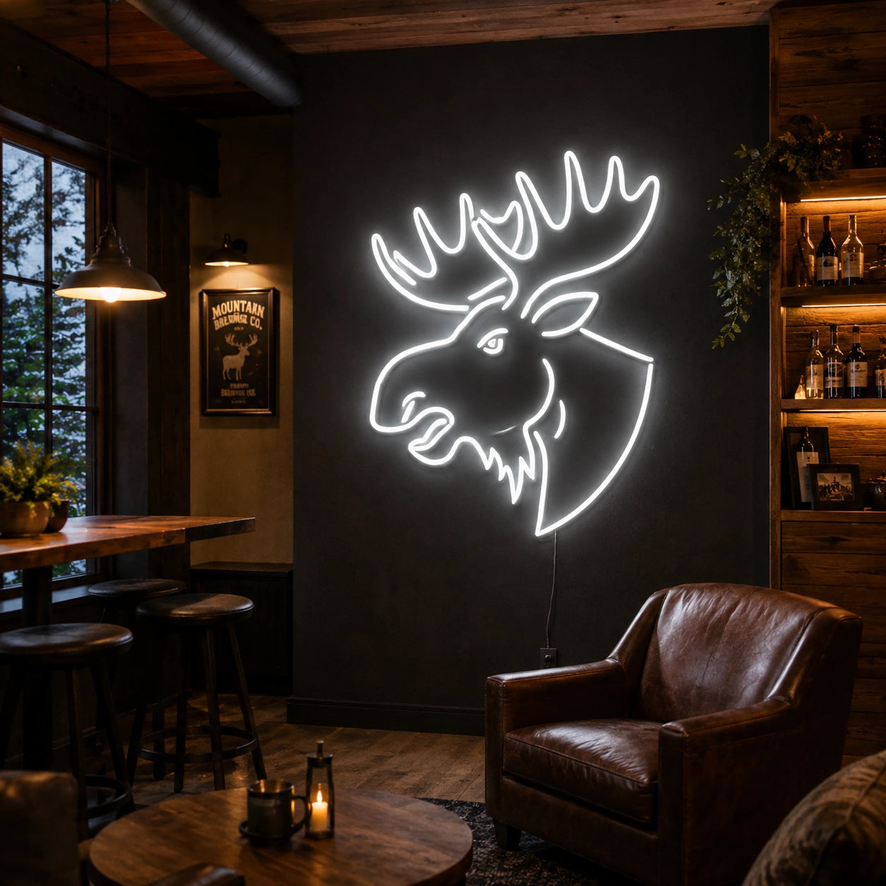 Moose Lodge Neon Sign LED Neon Sign real lifestyle scene