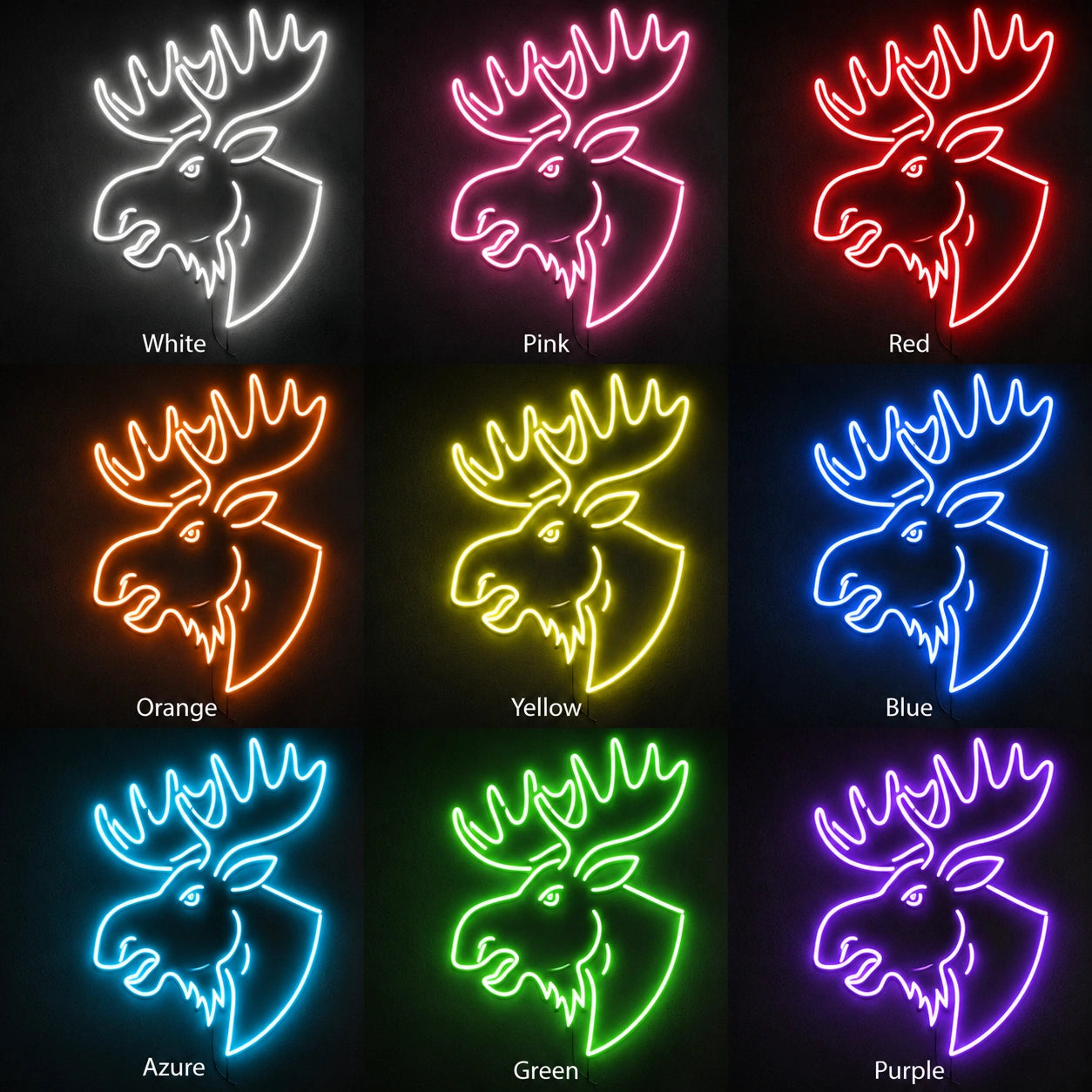 Moose Lodge Neon Sign LED Neon Sign color grid
