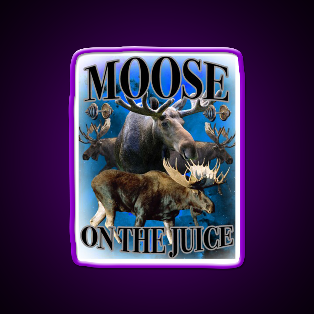 Moose On The Juice Gym Fitness Led Neon Sign Rgb Color