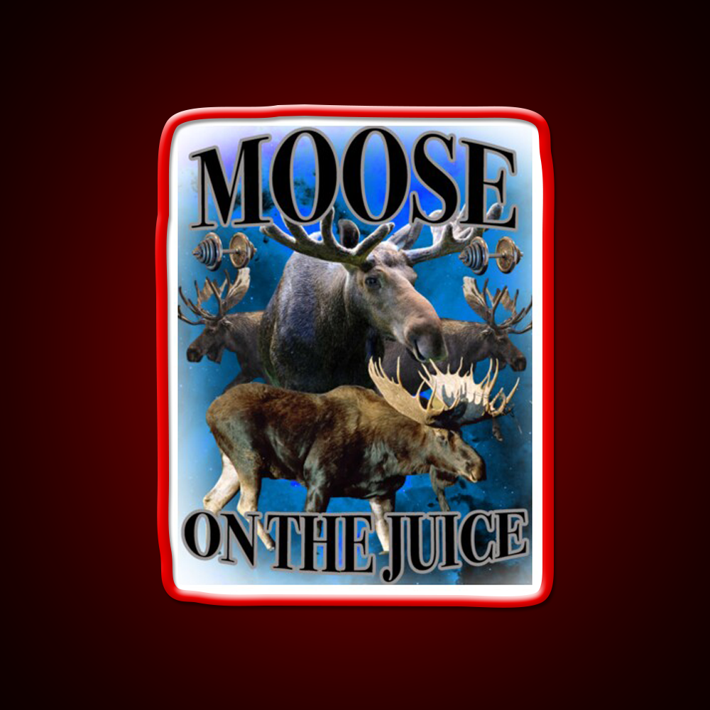 Moose On The Juice Gym Fitness Led Neon Sign Rgb Color