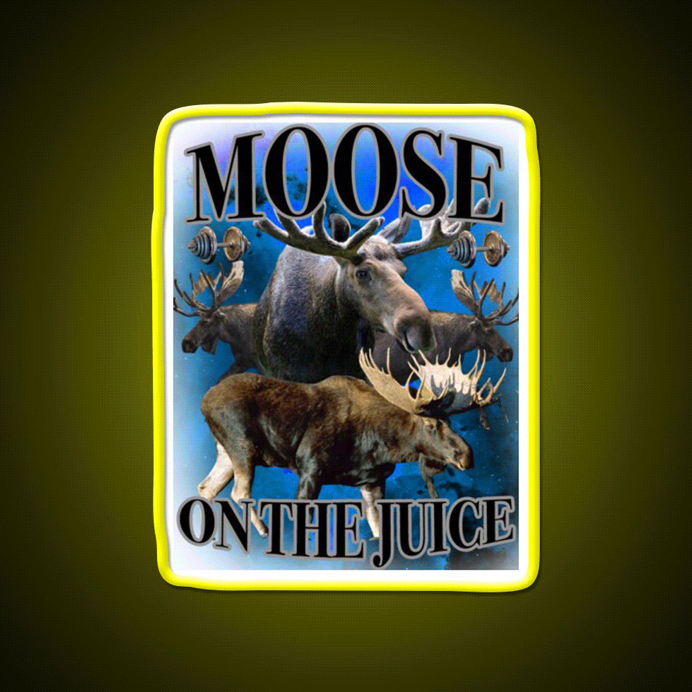 Moose On The Juice Gym Fitness Led Neon Sign Rgb Color