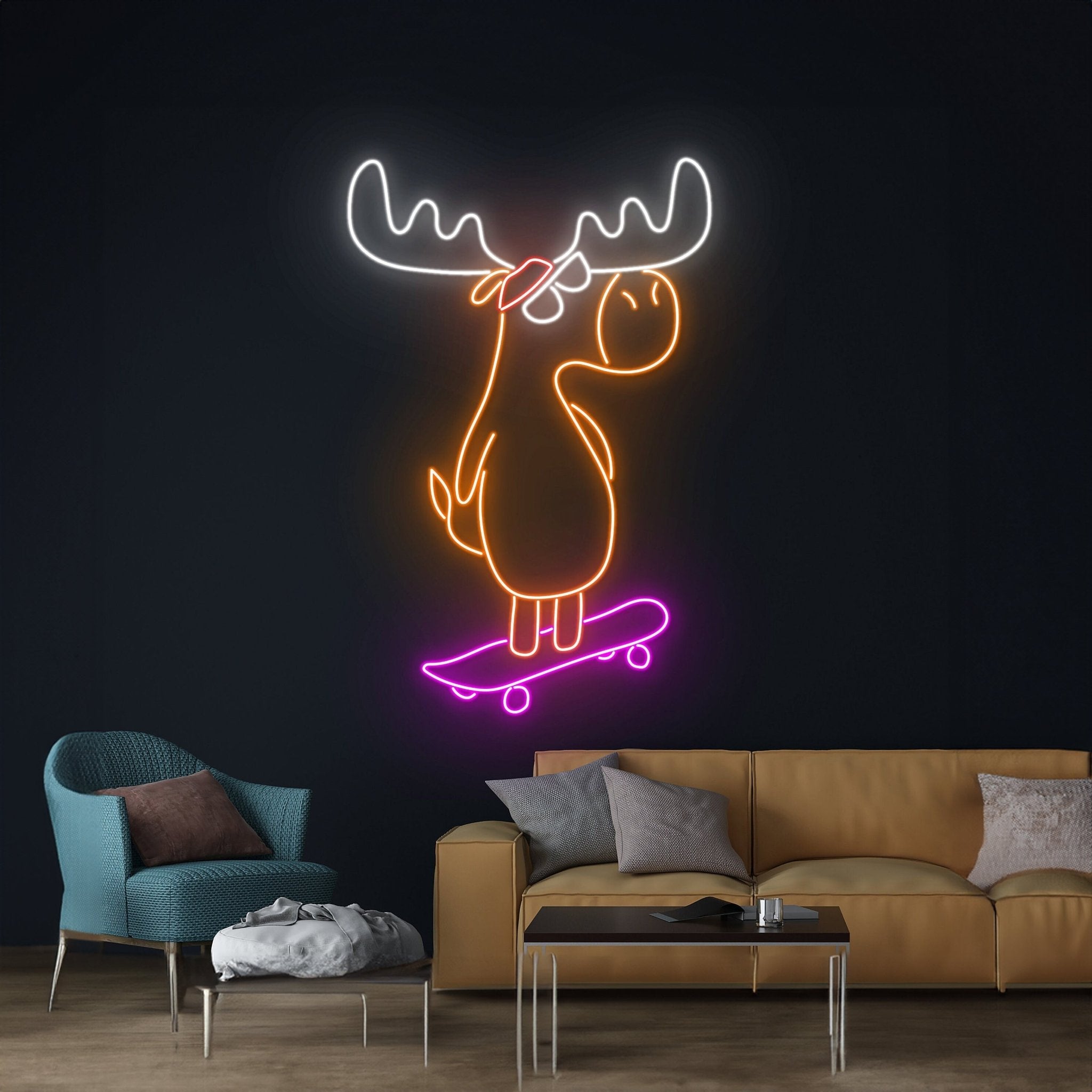 Moose Skateboarding Neon Sign - Shineneon