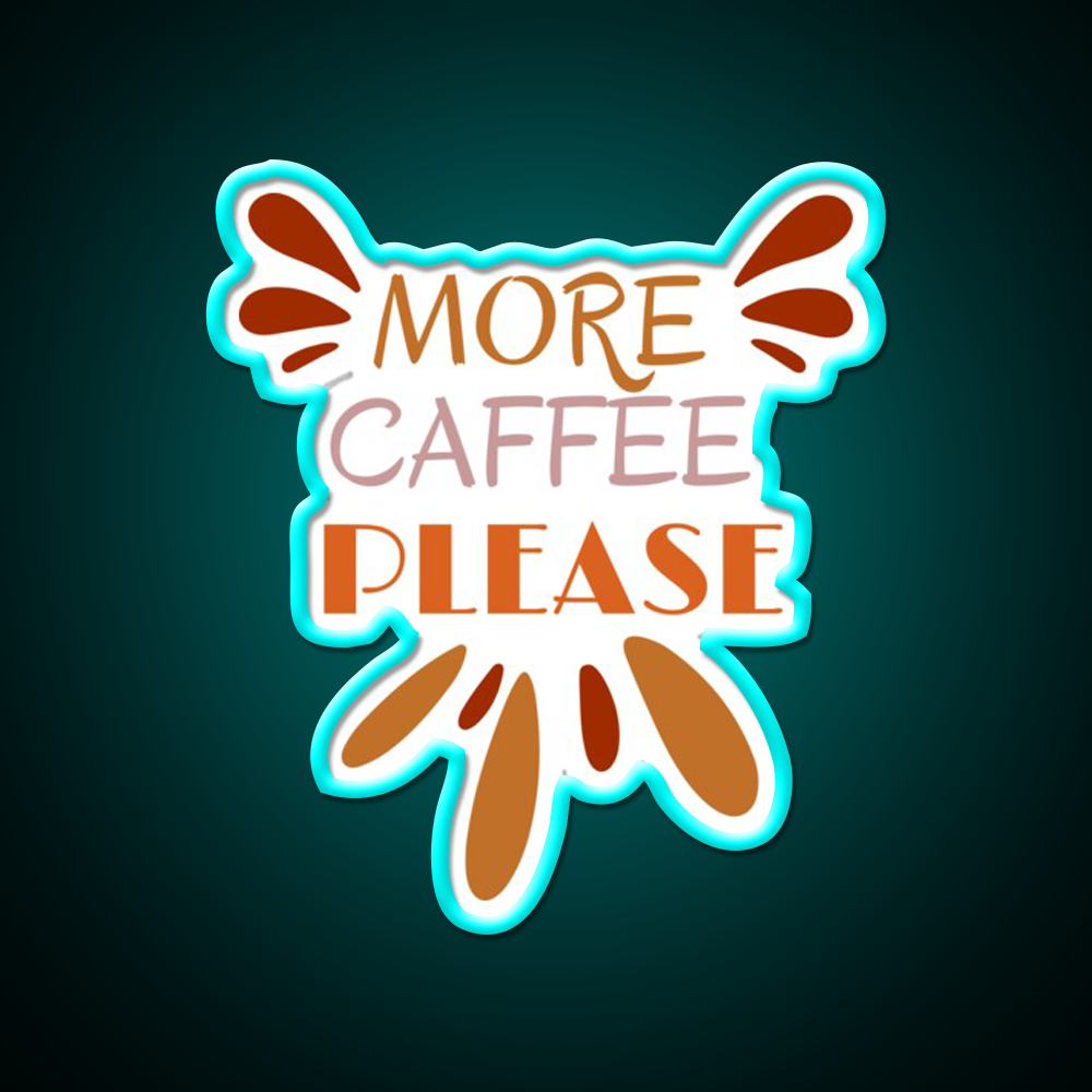 More Caffee Please Vintage Cafe Led Neon Sign Espresso Bar Art Rgb Color