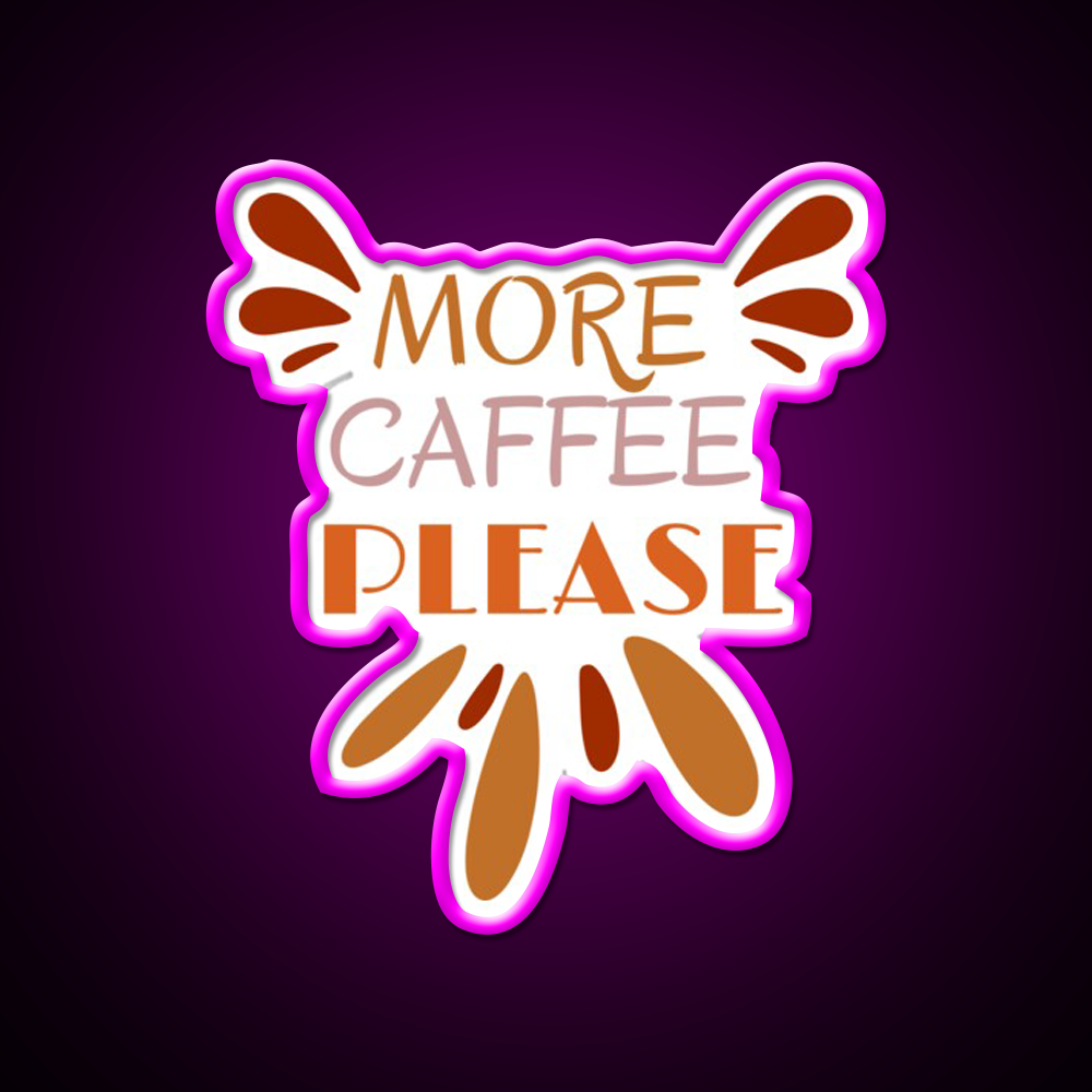More Caffee Please Vintage Cafe Led Neon Sign Espresso Bar Art Rgb Color