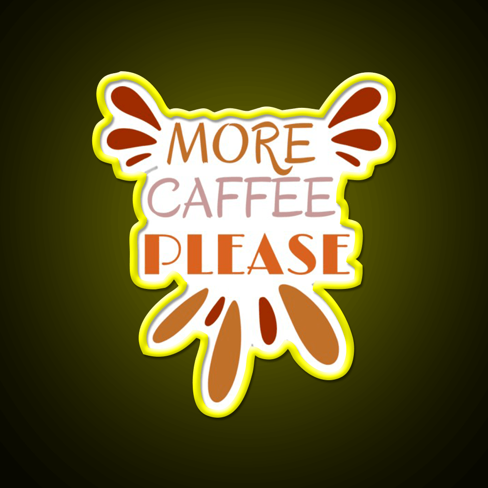 More Caffee Please Vintage Cafe Led Neon Sign Espresso Bar Art Rgb Color - Shineneon