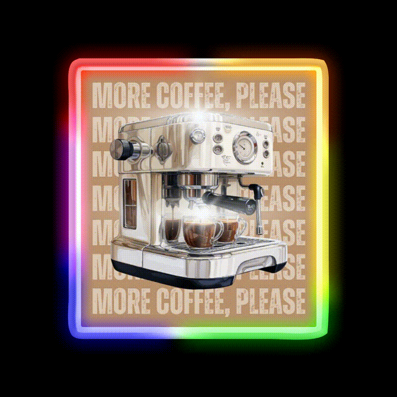 More Coffee Please Aesthetic Cafe Led Neon Sign Espresso Bar Art Rgb Color