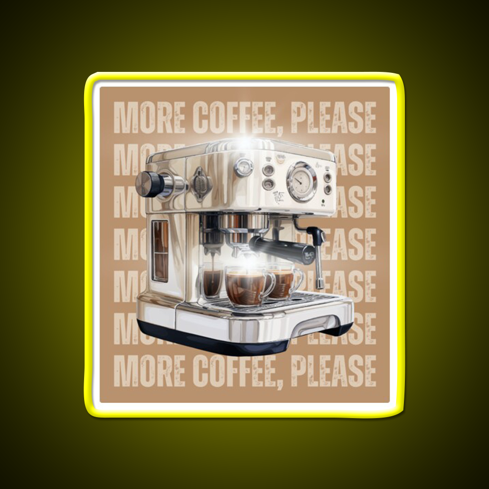 More Coffee Please Aesthetic Cafe Led Neon Sign Espresso Bar Art Rgb Color