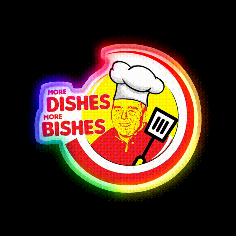 More Dishes More Bishes Fast Food Led Neon Sign For Burger Place Rgb Color - LED neon sign close-up detail
