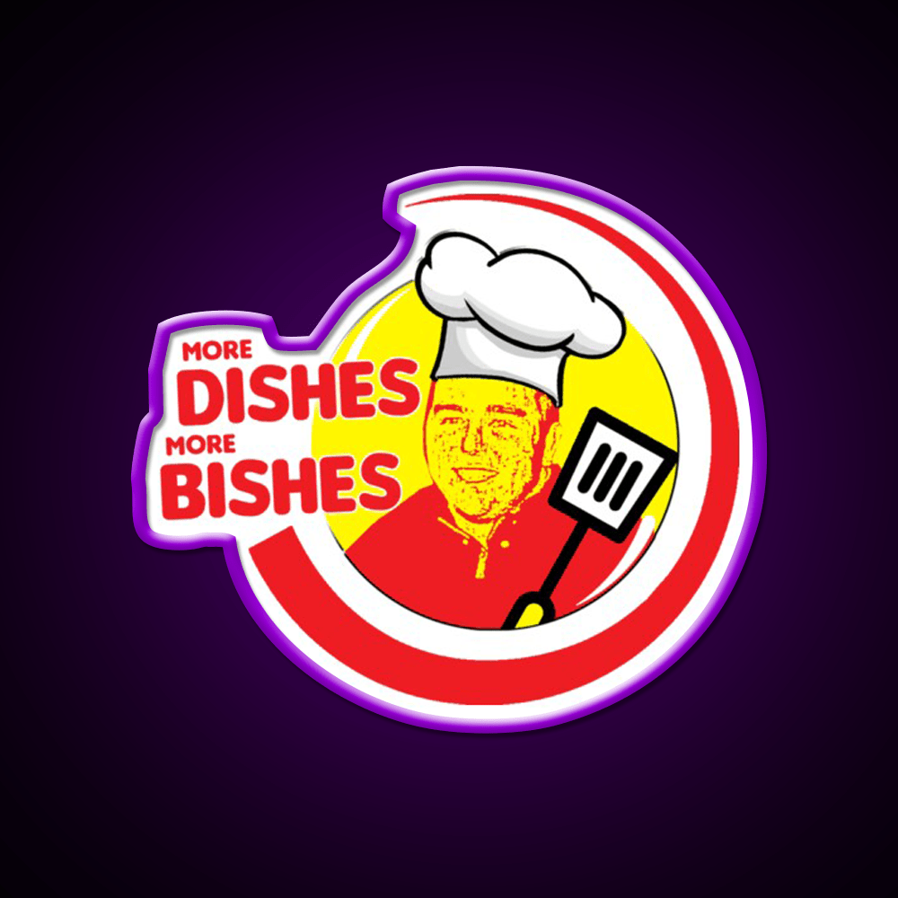 More Dishes More Bishes Fast Food Led Neon Sign For Burger Place Rgb Color - Shineneon
