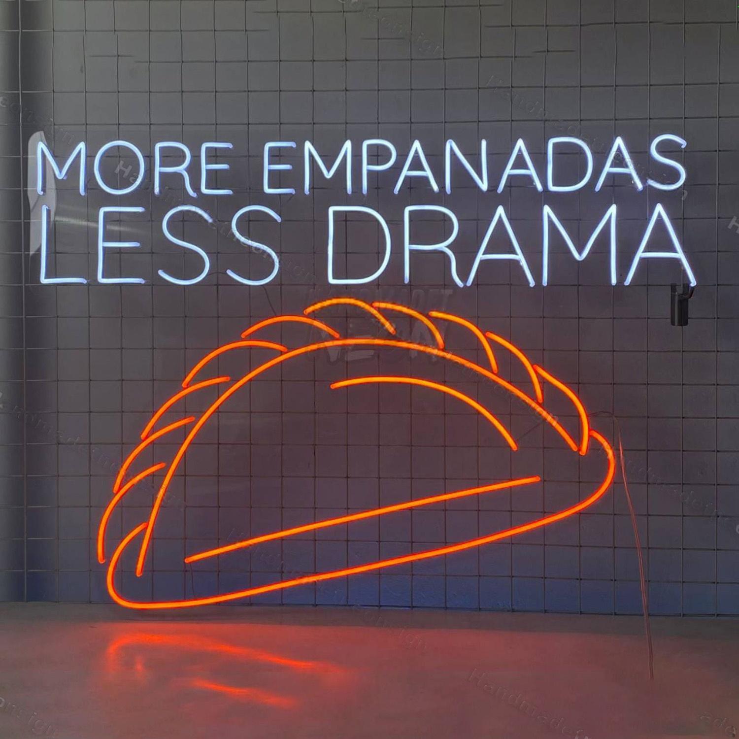 More Pasta Less Drama Led Neon Sign | Shineneon
