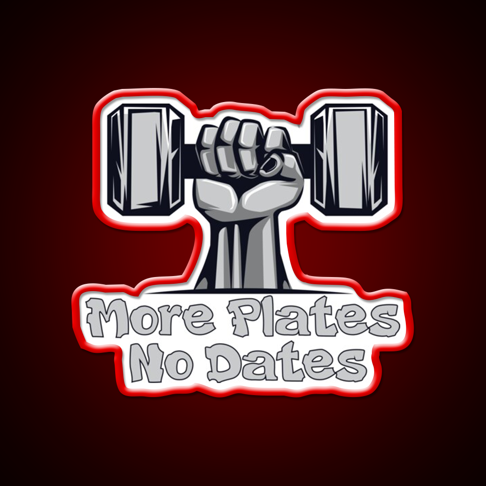 More Plates No Dates Essential Sign Gym Fitness Led Neon Sign Rgb Color