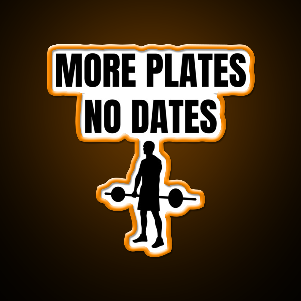 More Plates No Dates Gym Fitness Led Neon Sign Fitness Room Sign Rgb Color - LED neon sign view 6