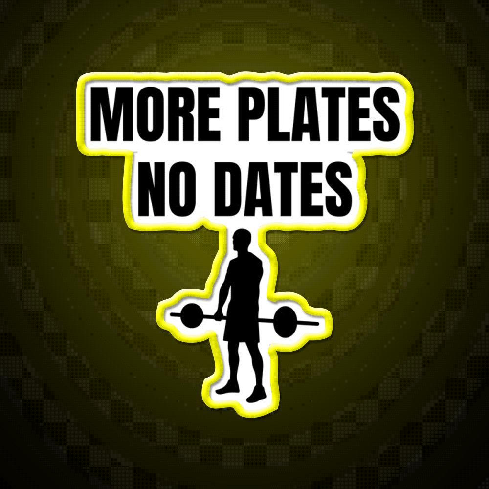 More Plates No Dates Gym Fitness Led Neon Sign Fitness Room Sign Rgb Color