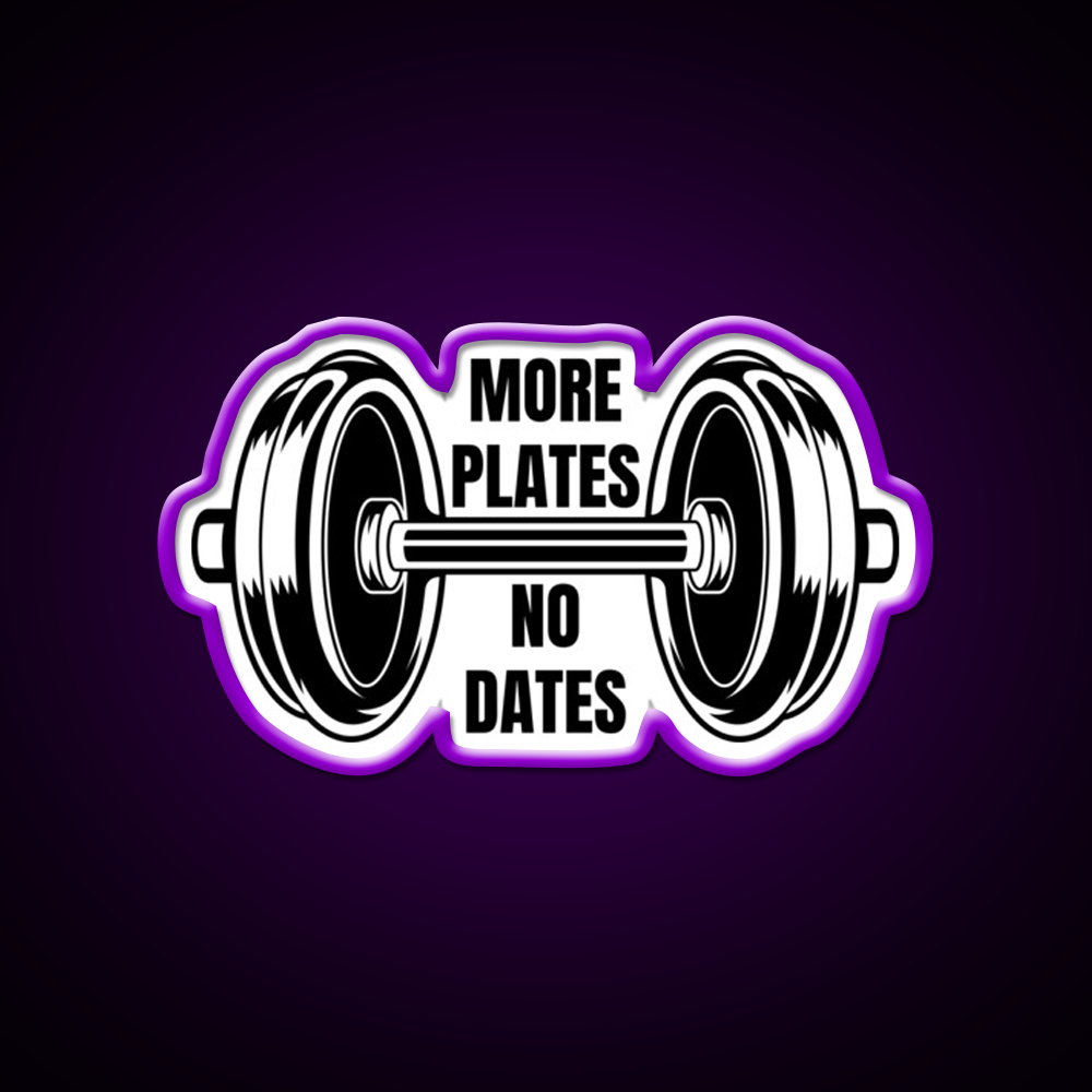 More Plates No Dates Gym Fitness Led Neon Sign Rgb Color