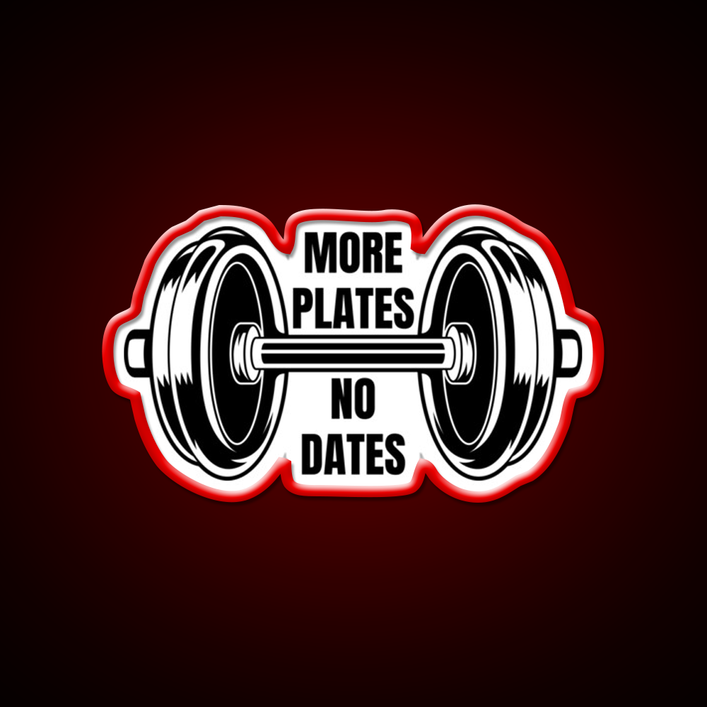 More Plates No Dates Gym Fitness Led Neon Sign Rgb Color