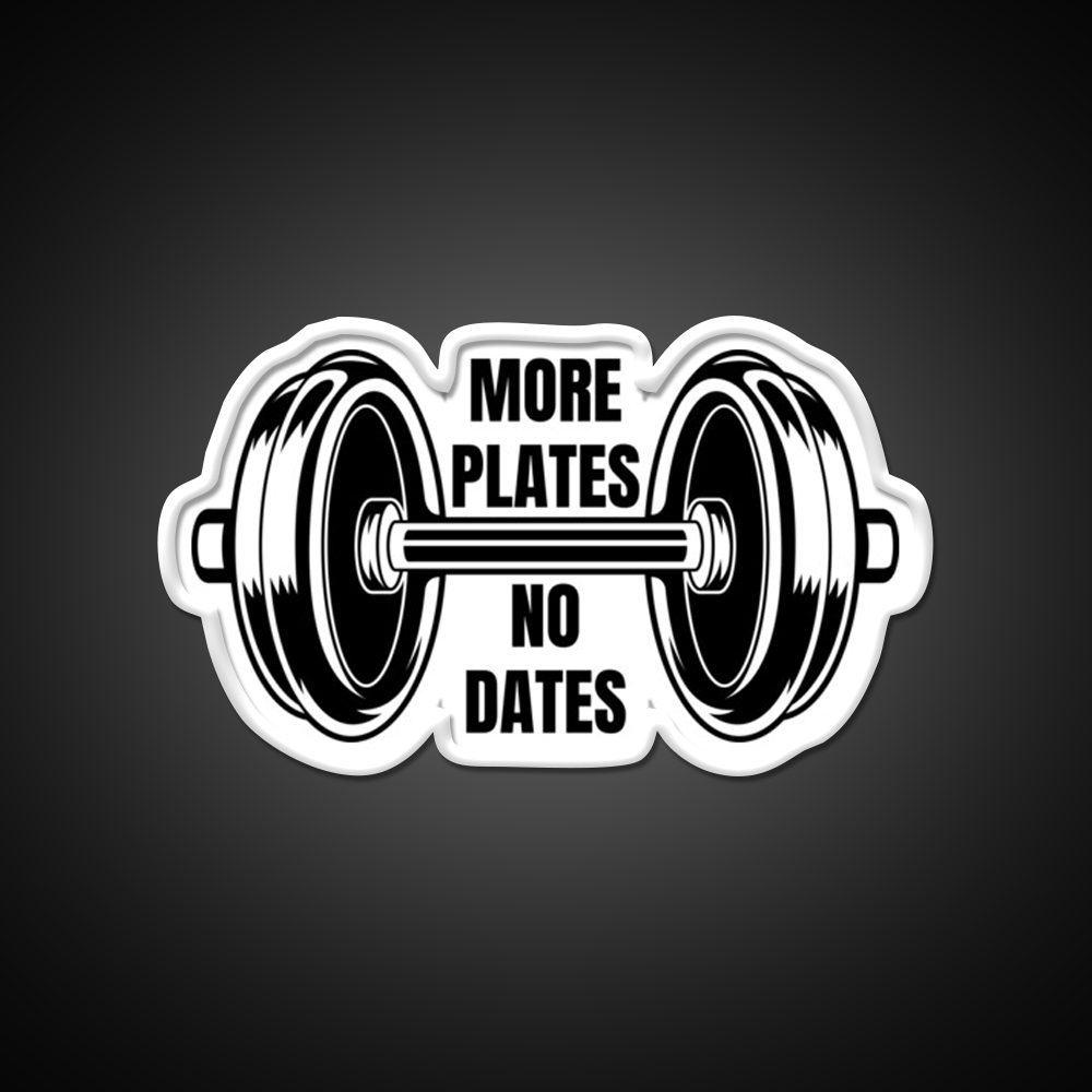 More Plates No Dates Gym Fitness Led Neon Sign Rgb Color