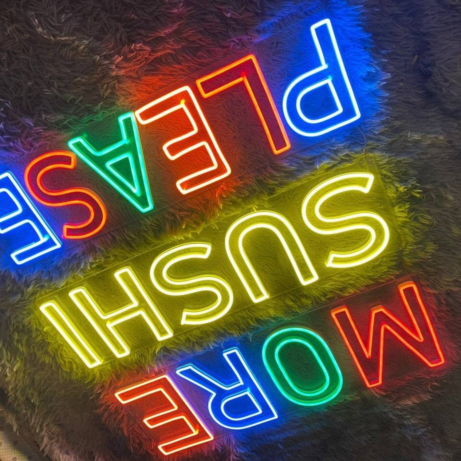 More Sushi Please Logo Restaurant Led Neon Sign Sushi Neon Led Sign | Shineneon