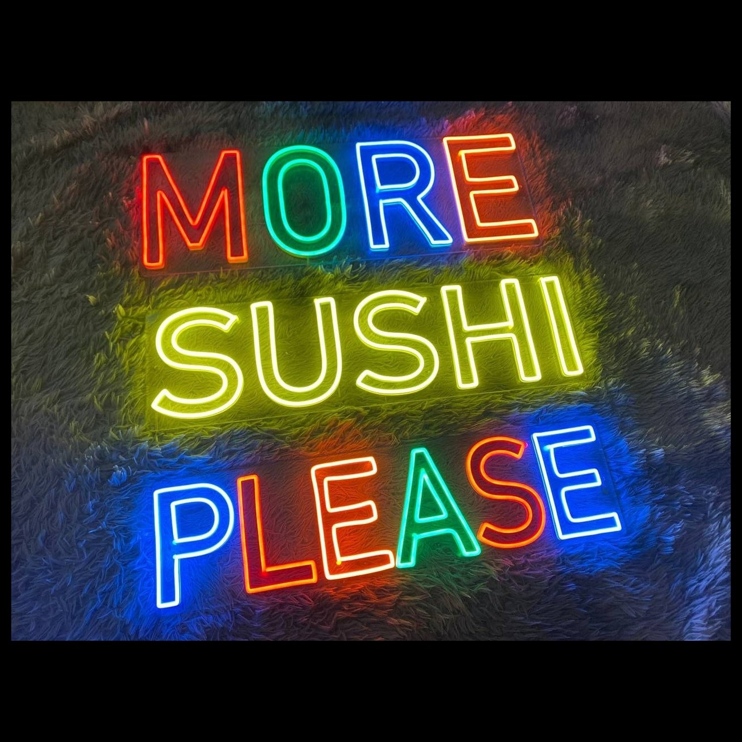 More Sushi Please Logo Restaurant Led Neon Sign Sushi Neon Led Sign | Shineneon