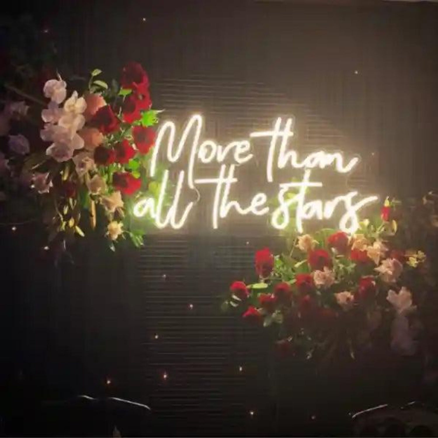 More Than All The Stars White Text LED Neon Sign Wedding Decor | Shineneon