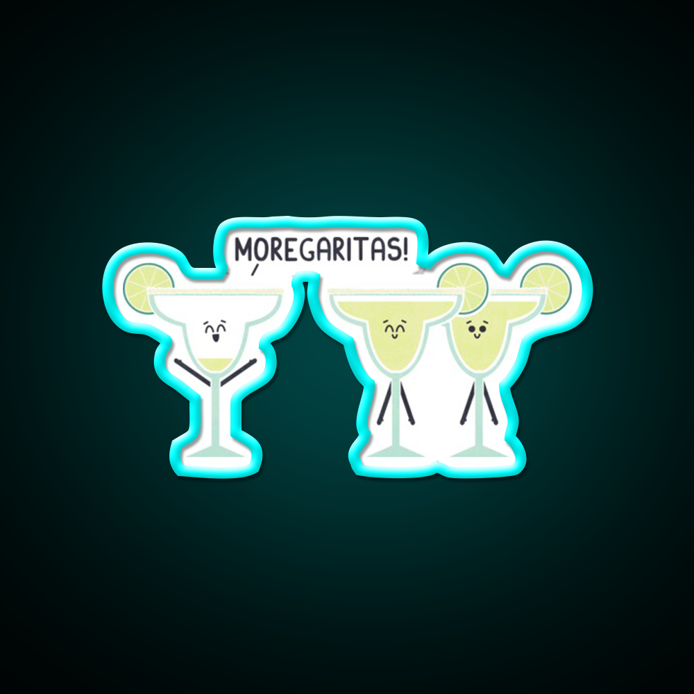 Moregaritas Man Cave Bar Led Neon Sign Rgb Color