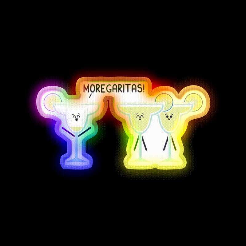 Moregaritas Man Cave Bar Led Neon Sign Rgb Color