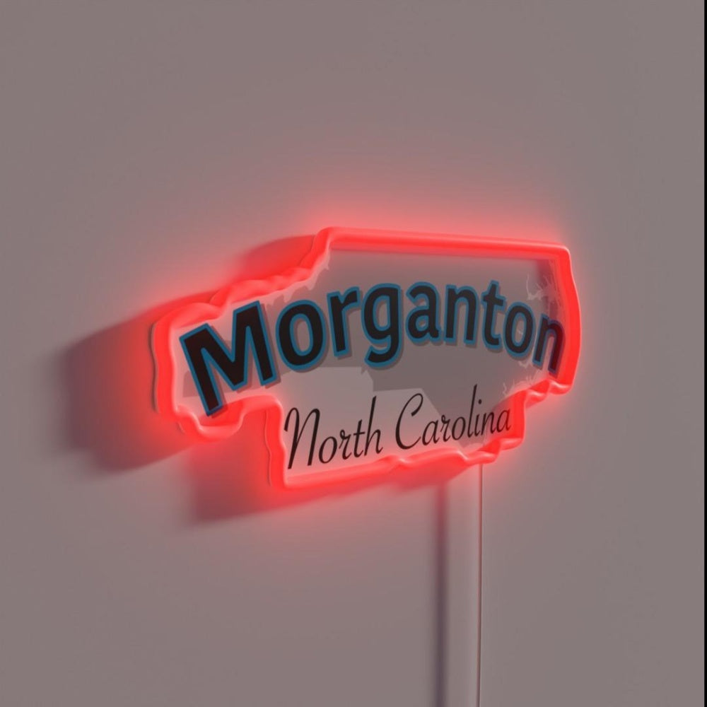Morganton North Carolina Usa Rgb Led Neon Sign Bar Wall Decor - LED neon sign close-up detail
