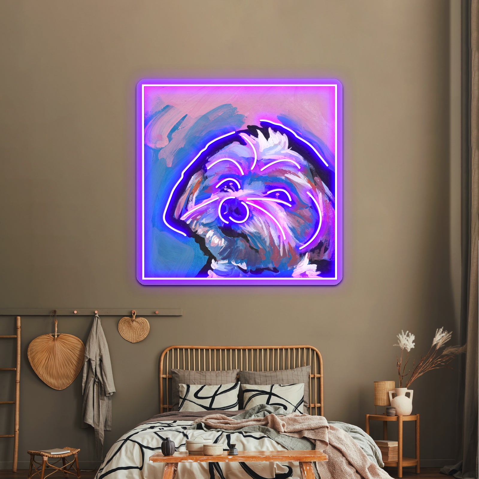 Morkie Maltese Yorkie Colorful Pop Dog Artwork Neon Wall Signs | Shineneon