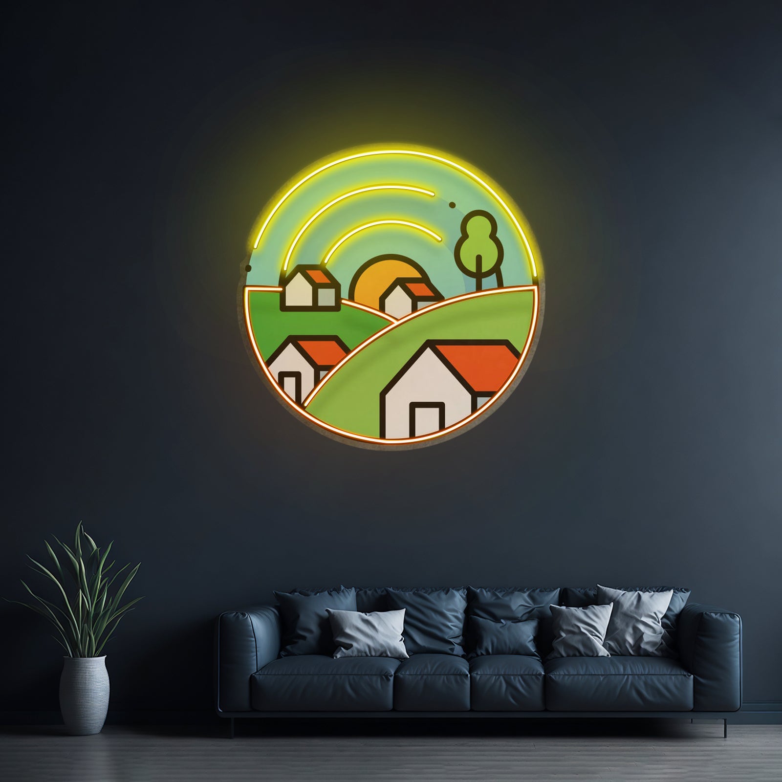 Morning On Grassy Village Led Neon Sign Light Custom Led Signs | Shineneon