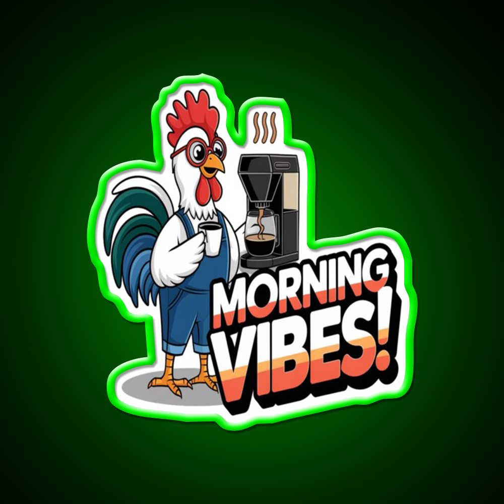 Morning Vibes Morning Cafe Led Neon Sign Espresso Bar Art Coffee Shop Rgb Color