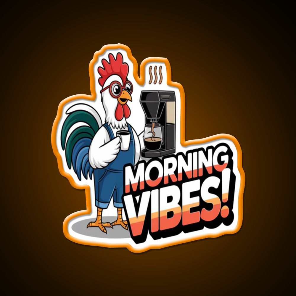 Morning Vibes Morning Cafe Led Neon Sign Espresso Bar Art Coffee Shop Rgb Color