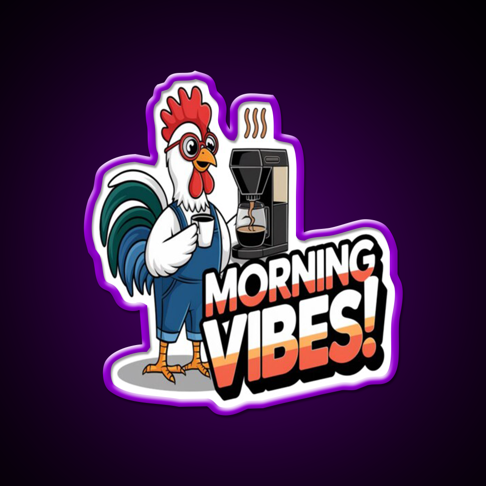 Morning Vibes Morning Cafe Led Neon Sign Espresso Bar Art Coffee Shop Rgb Color